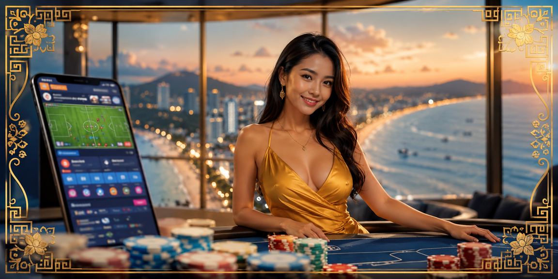 Người dùng tại Vũng Tàu trải nghiệm ứng dụng casino trên bãi biển